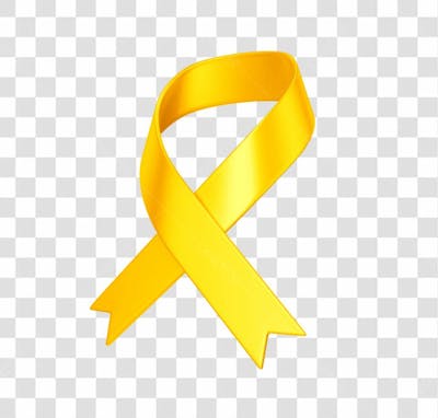 Elemento 3D Laço Fita Ribbon Amarelo Png Transparente Sem Fundo (4).Png