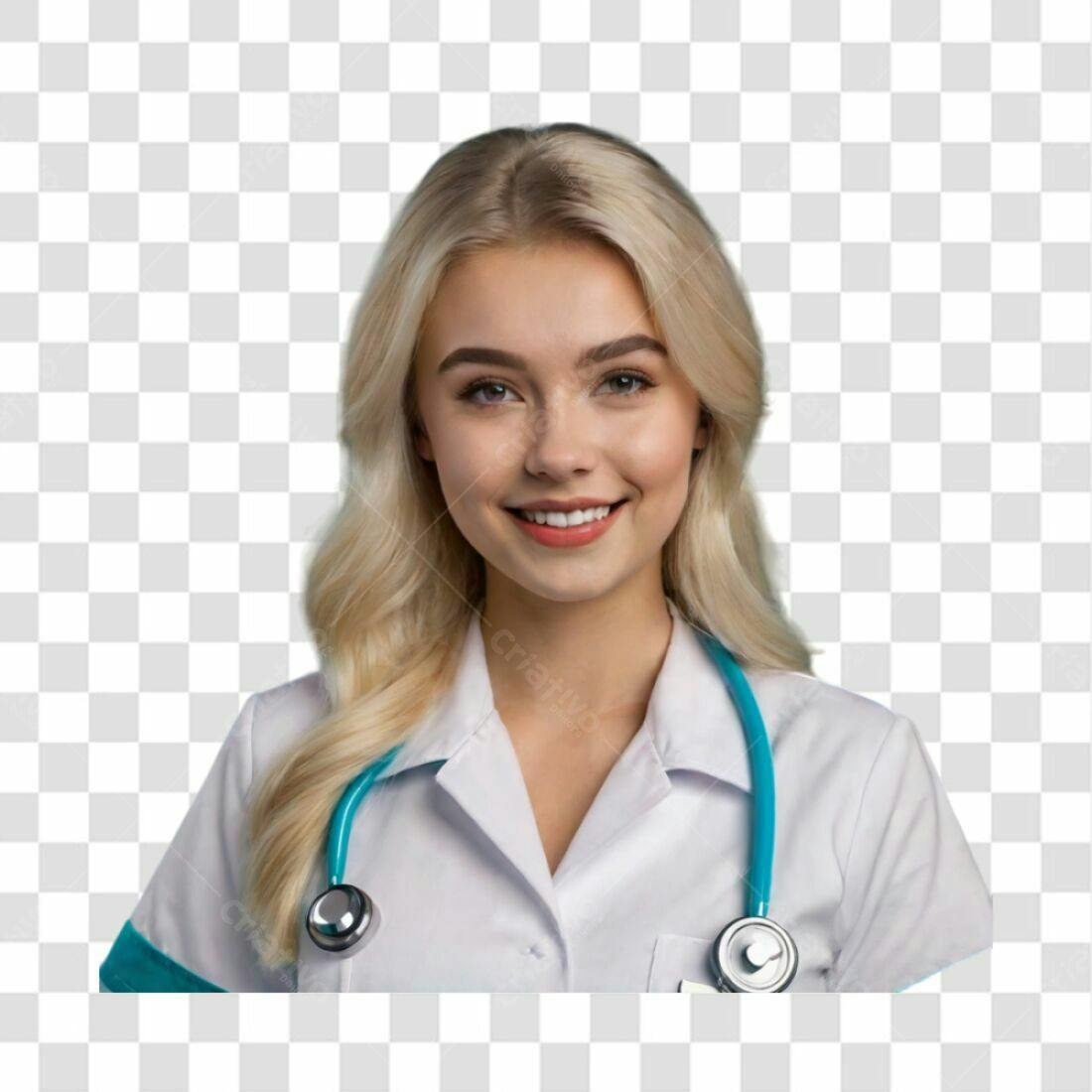 Icone médica mulher loira PNG com fundo transparente