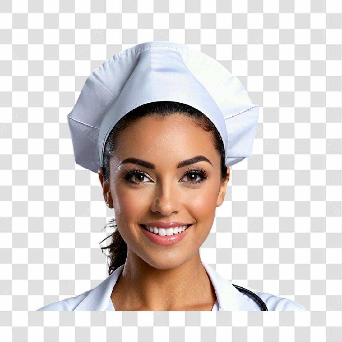 Icone médica mulher sorrindo PNG com fundo transparente