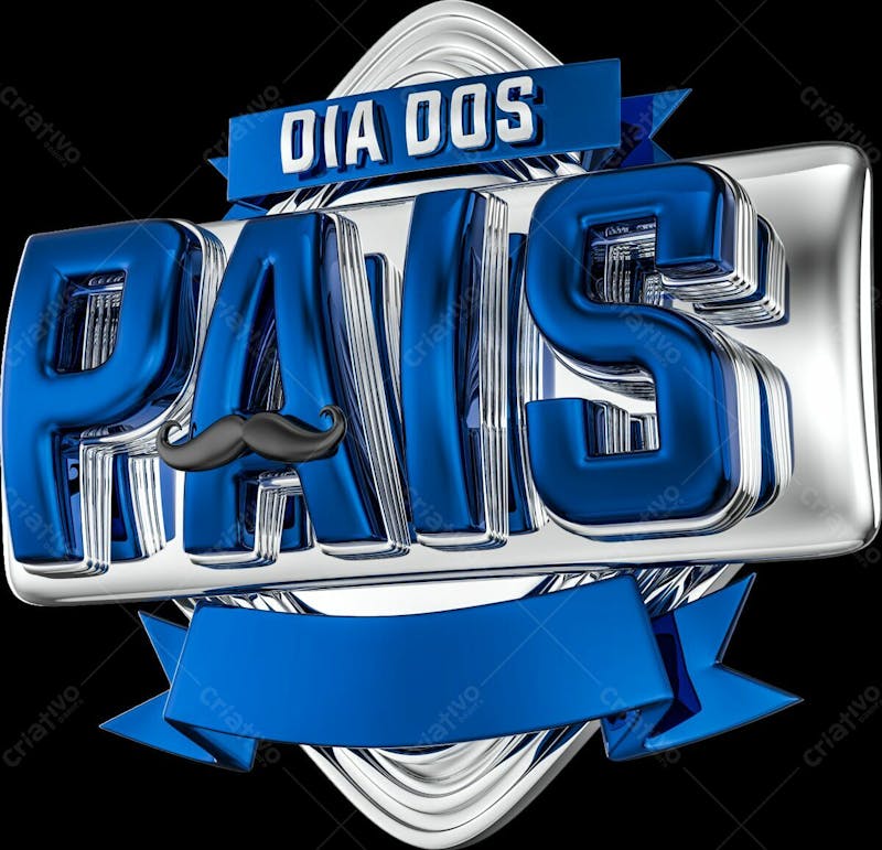 Dia dos pais selo 3d psd png transparente