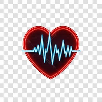 Coração com sinal png transparente