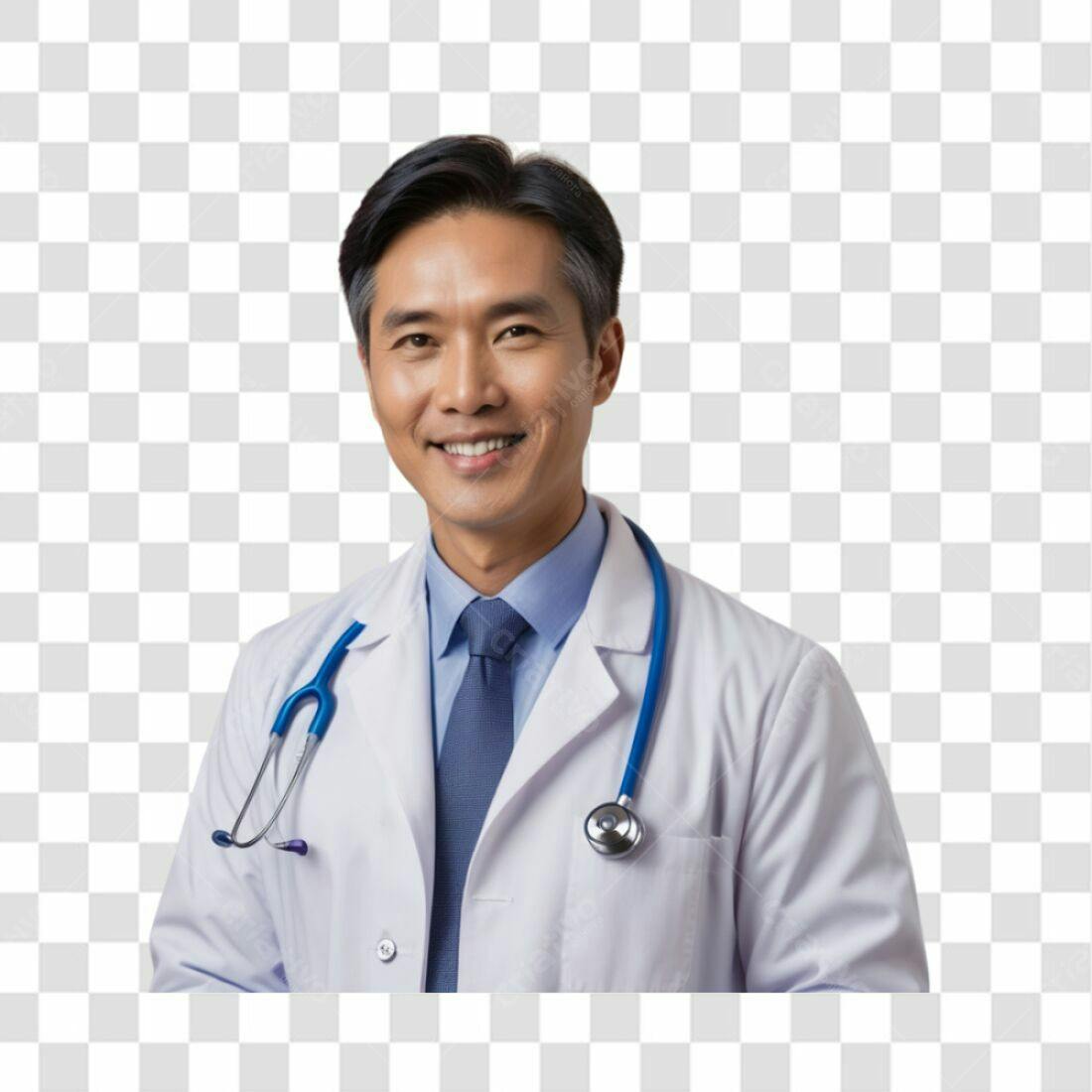 Imagem PNG Médico Asiático com fundo transparente