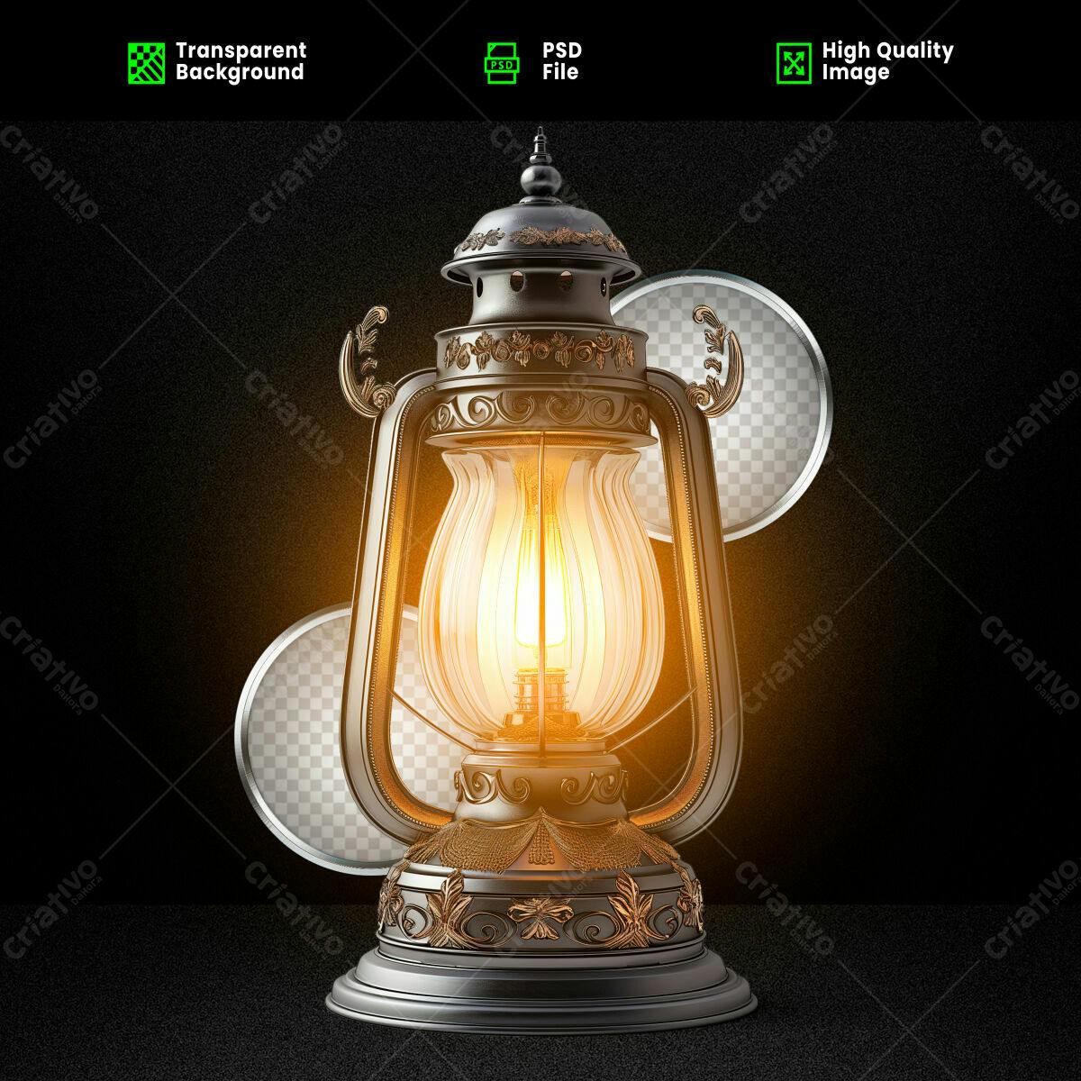 PSD Candelabro Vintage para Decoração PSD Editável