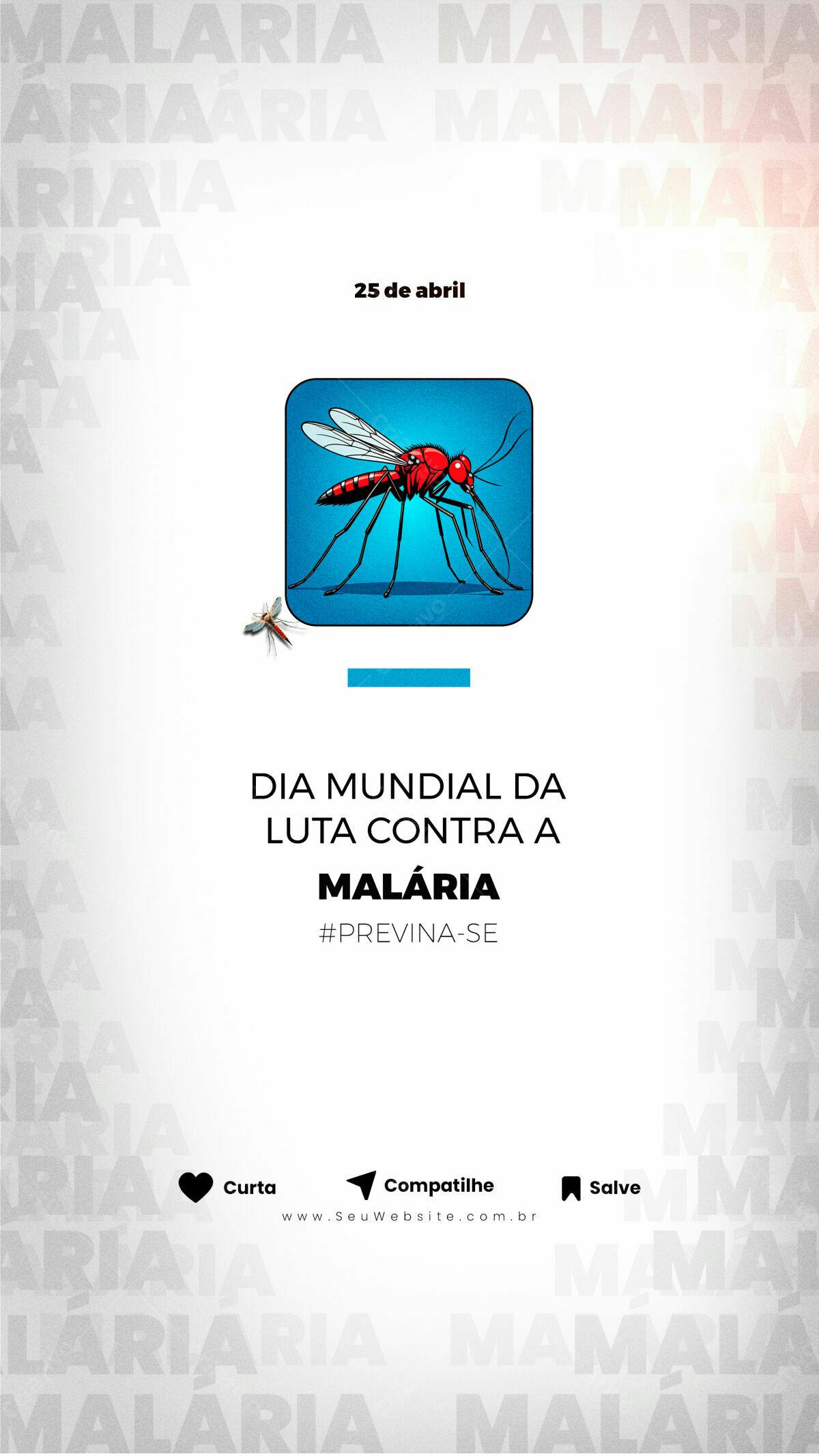 Flyer Dia Mundial da Luta Contra a Malária PSD Editável