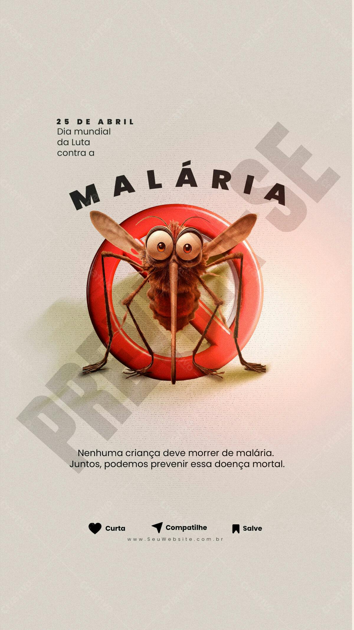 Flyer Dia Mundial da Luta contra a Malária PSD Editável