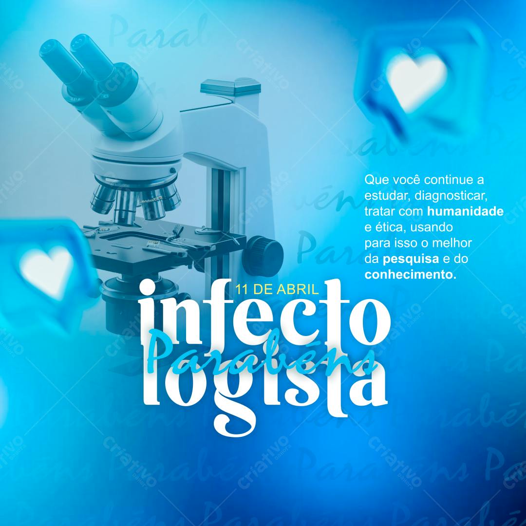 Post para Dia do Infectologista PSD Editável