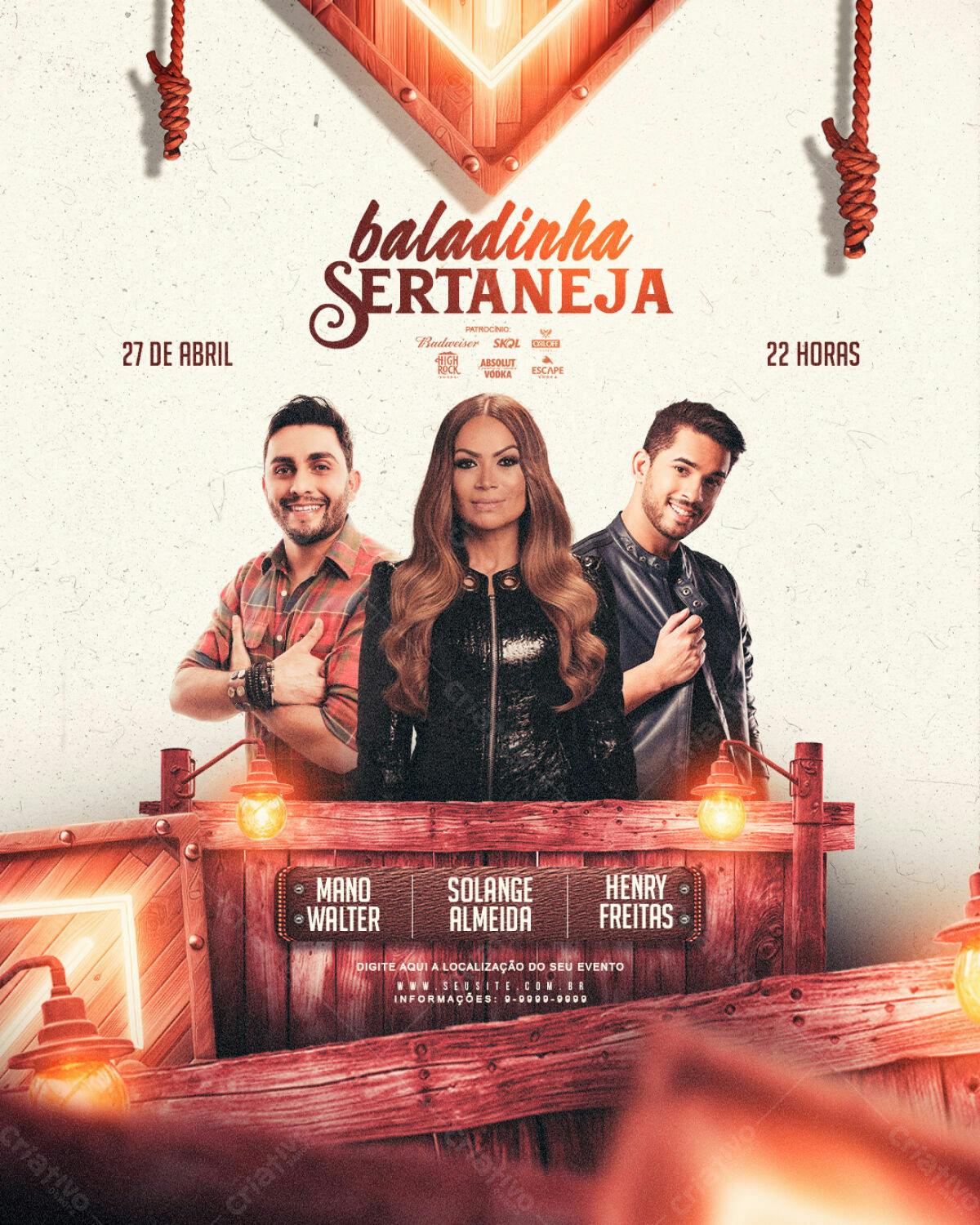 Flyer Baladinha Sertaneja PSD Editável