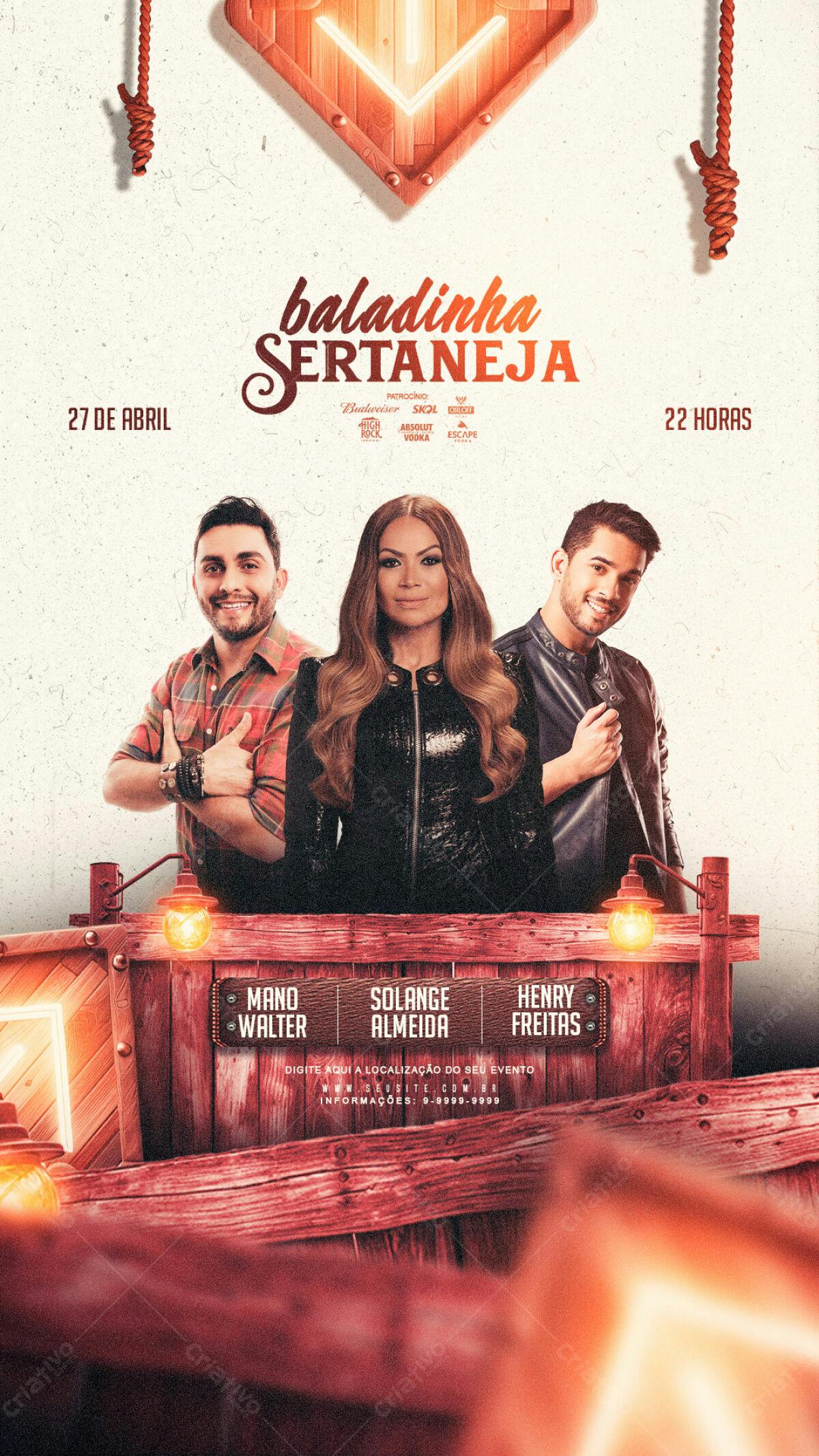 Flyer Baladinha Sertaneja PSD Editável