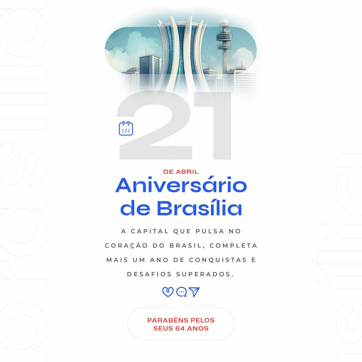 Flyer Aniversário de Brasília PSD Editável