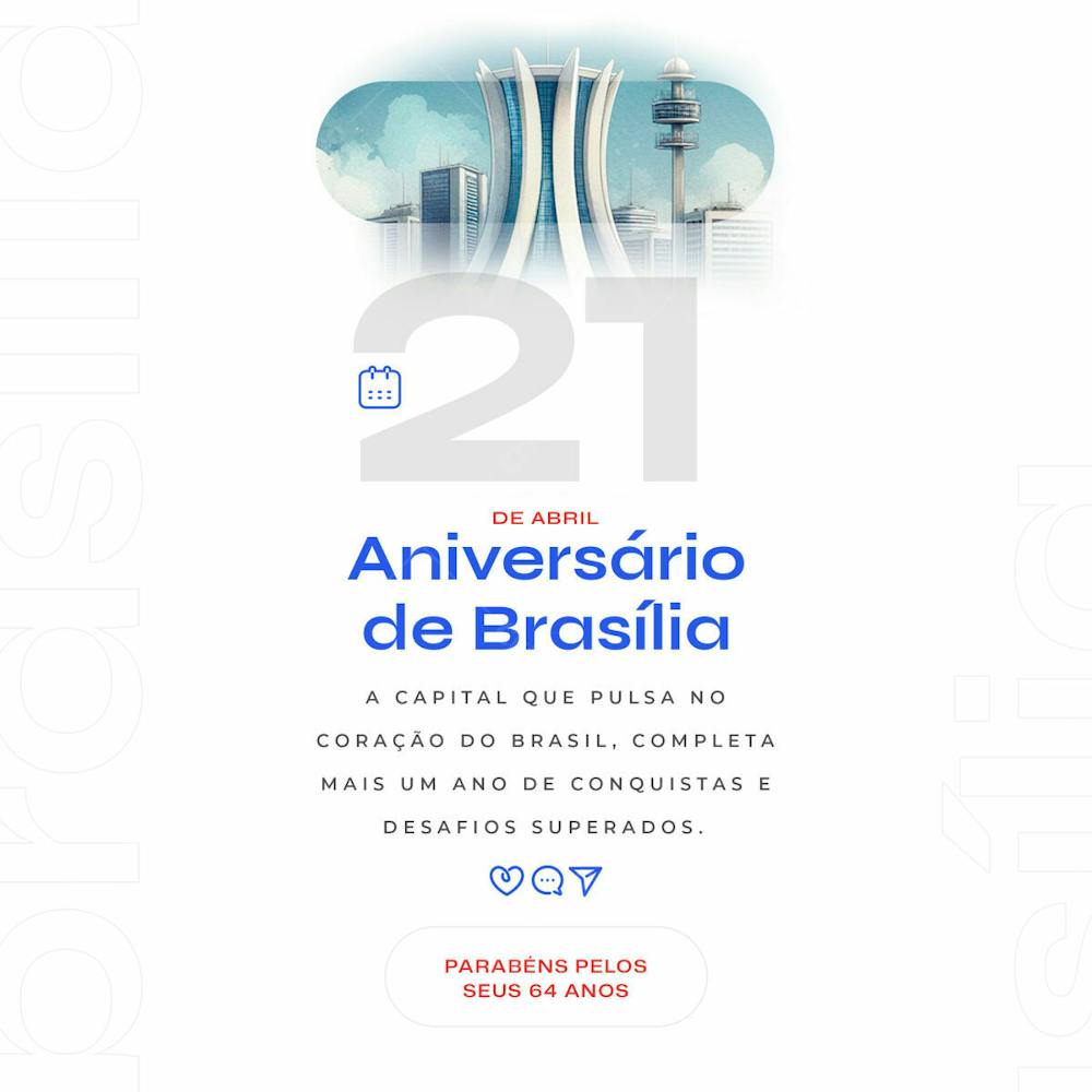 Parabéns Brasília   64 Anos