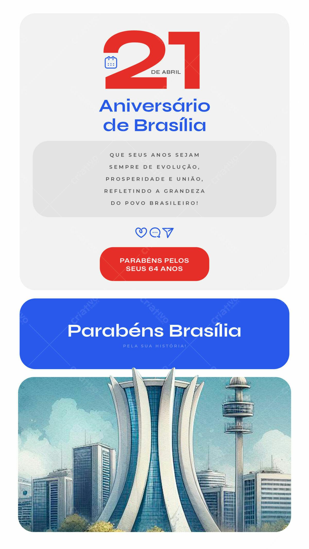 Flyer Aniversário de Brasília PSD Editável