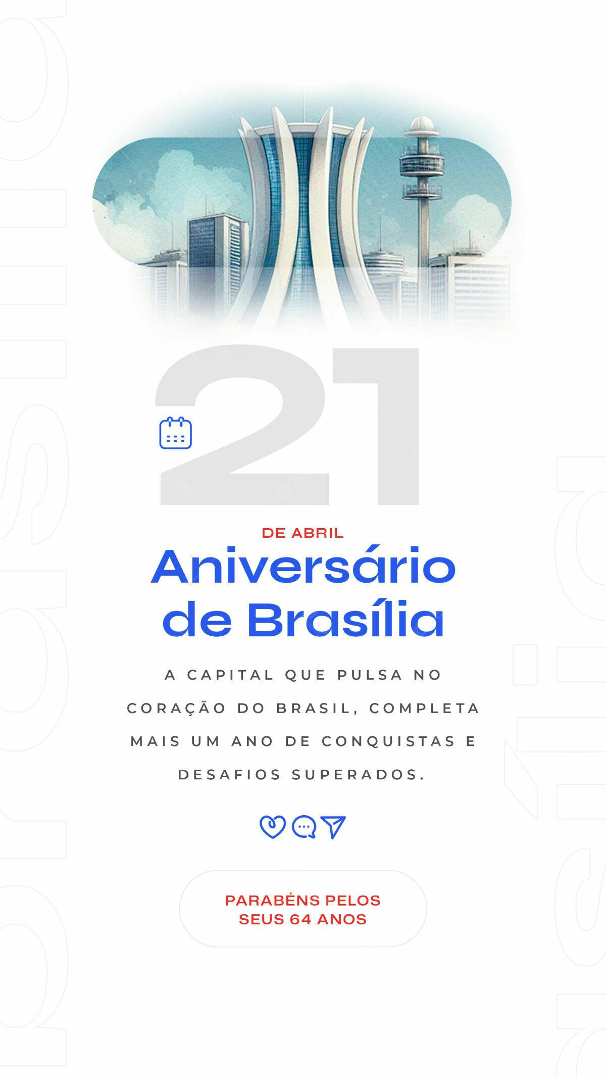Flyer Aniversário de Brasília PSD Editável