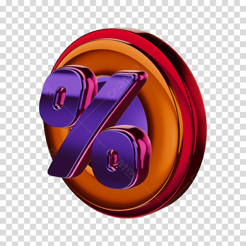 Icone Desconto Roxo e Laranja PNG com fundo transparente