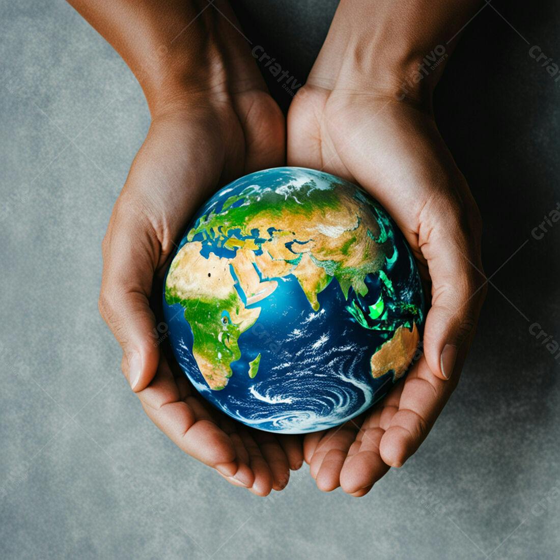 Mãos segurando o planeta Terra