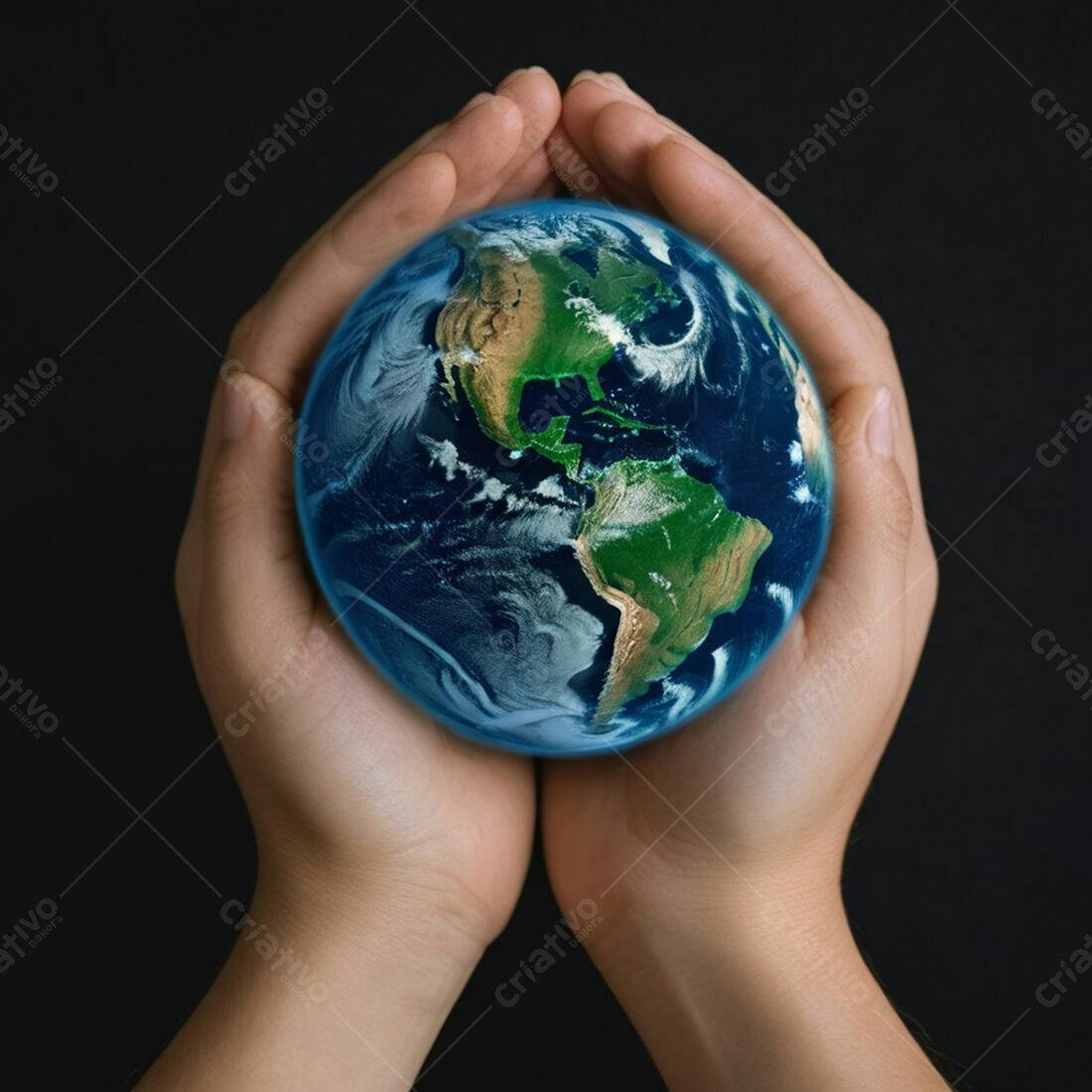 Mãos segurando o planeta Terra