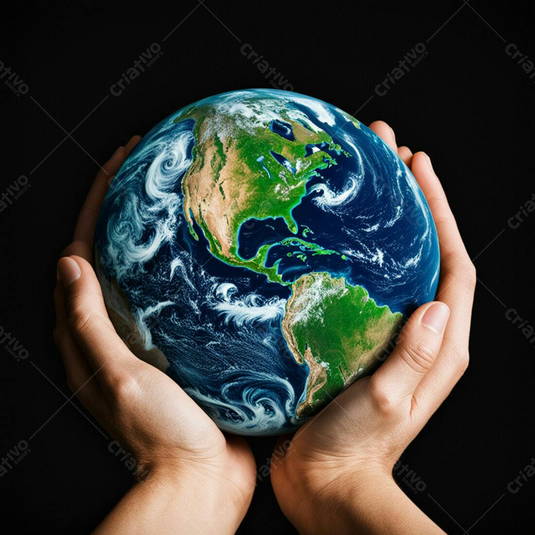 Mãos segurando o planeta Terra