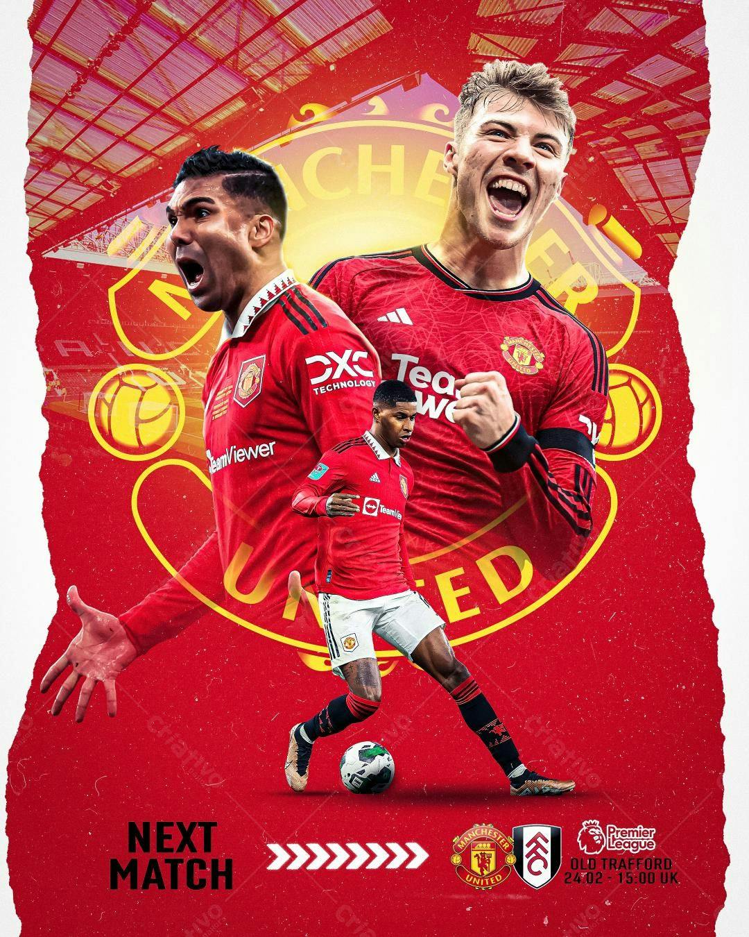 Flyer para Pré-Jogo Manchester United PSD Editável