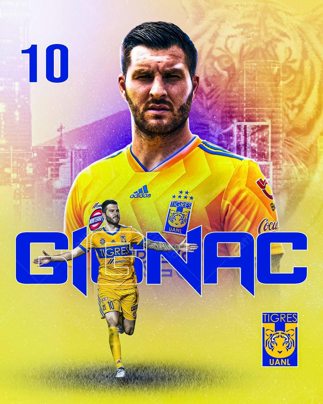 Arte Gignac Tigres UANL PSD Editável