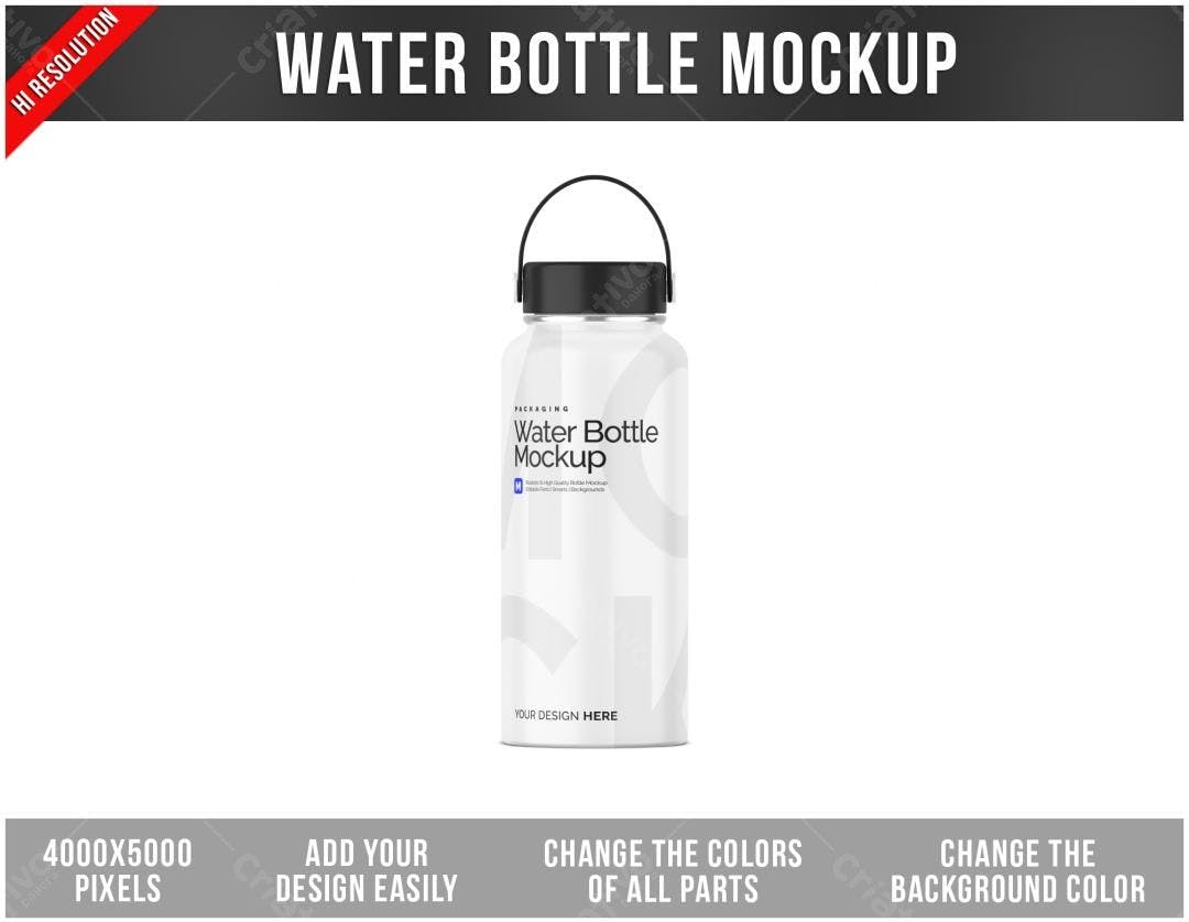 Mockup Garrafa de Água PSD Editável