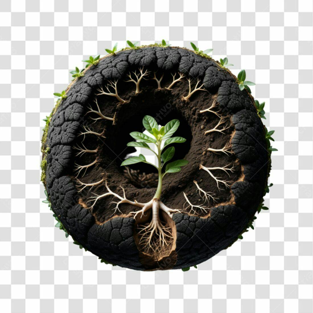 Icone Dia da Terra planta crescendo PNG com fundo transparente