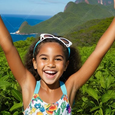 Menina feliz dia da terra