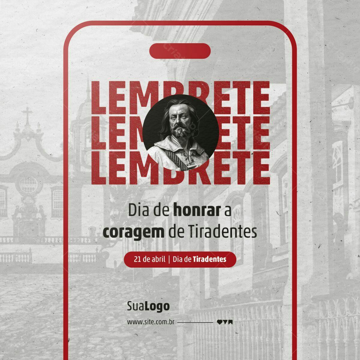 Post para Dia de Tiradentes PSD Editável