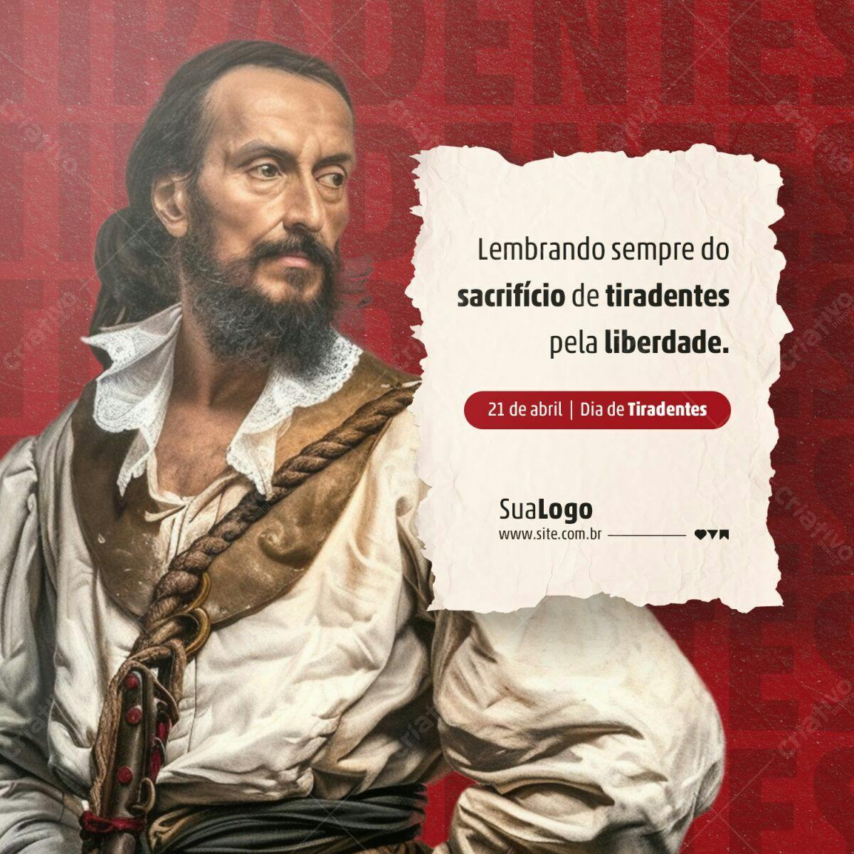 Postagem Dia de Tiradentes PSD Editável