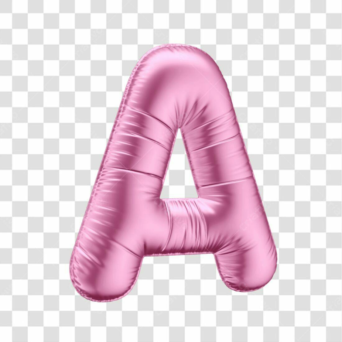 Icone Letra A Rosa Balão PNG com fundo transparente