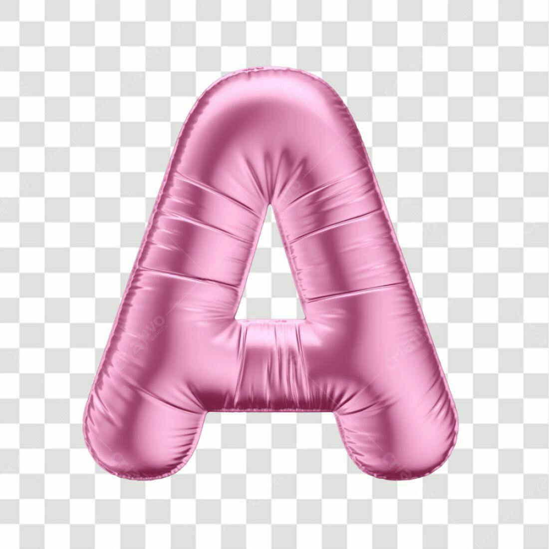 Icone Alfabeto Rosa Balão PNG com fundo transparente