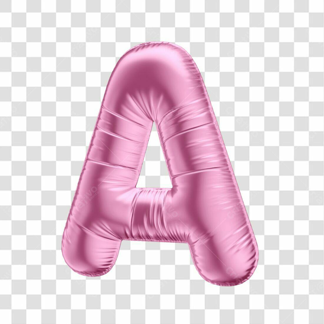 Icone Letra A Balão Rosa PNG com fundo transparente