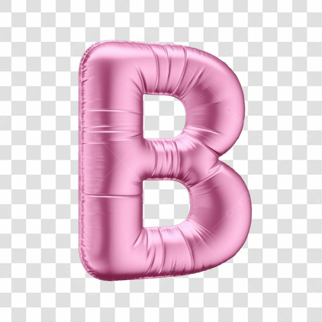 Icone Balão Letra B Rosa PNG com fundo transparente
