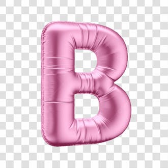 Alfabeto letra b em 3d formato de balão rosa dia da mulher dia das mães menina aniversário fundo transparente
