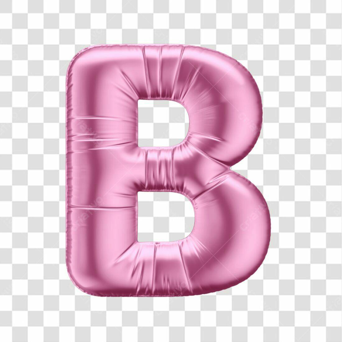 Icone Letra B Rosa Balão PNG com fundo transparente