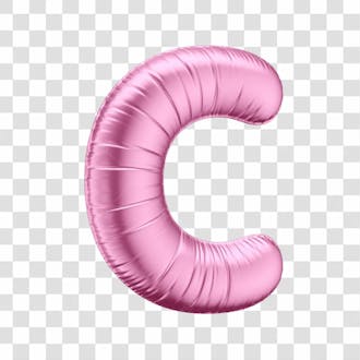 Alfabeto letra c em 3d formato de balão rosa dia da mulher dia das mães menina aniversário fundo transparente