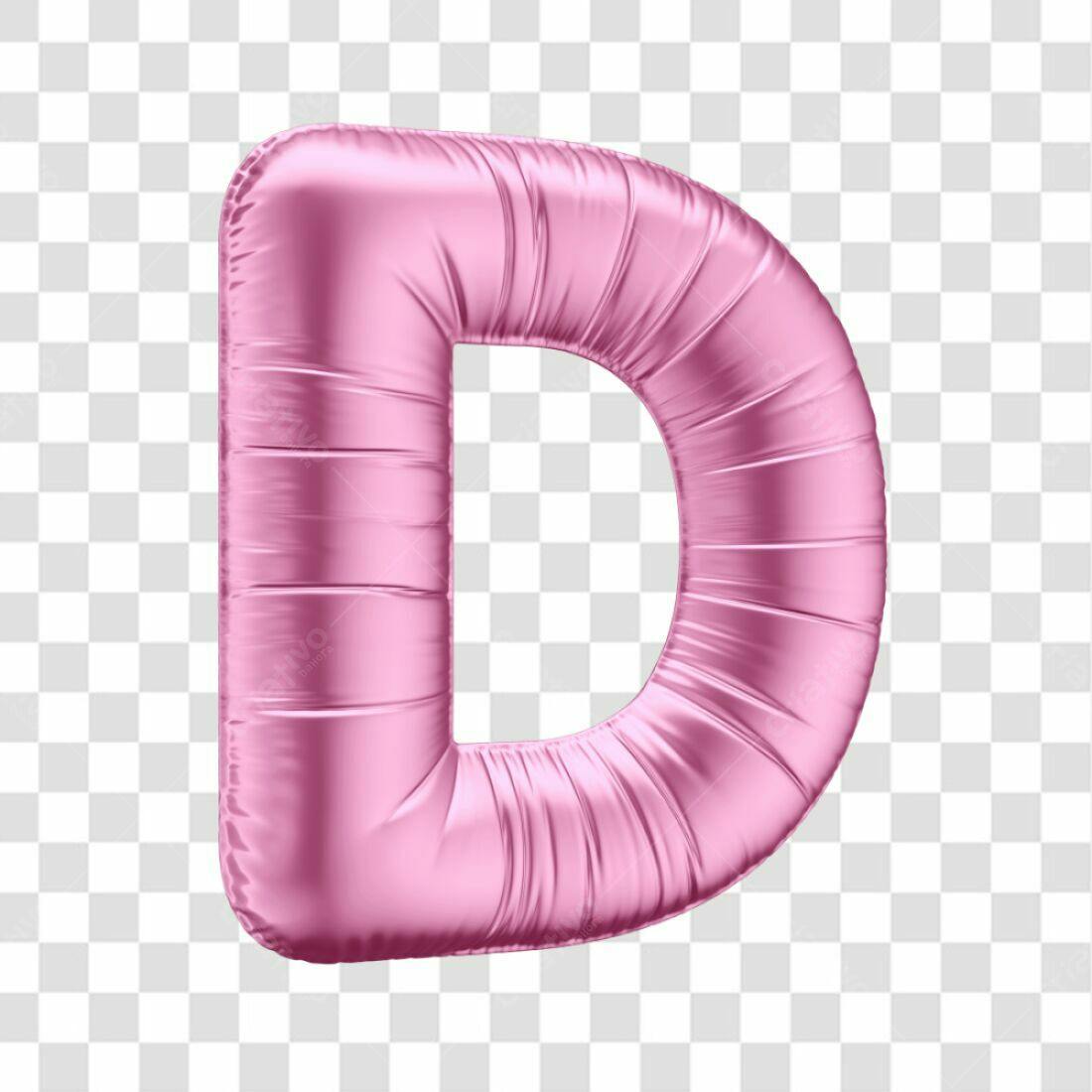 Icone Letra D Rosa Balão PNG com fundo transparente