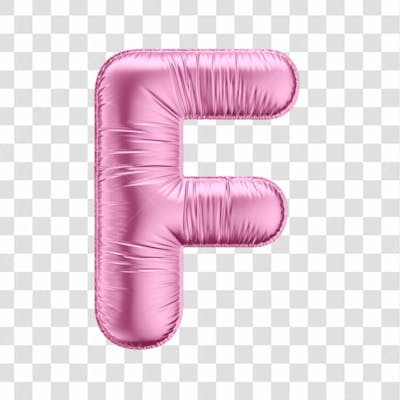 Alfabeto Letra F Em 3D Formato De Balão Rosa Dia Da Mulher Dia Das Mães Menina Aniversário Fundo Transparente (2)
