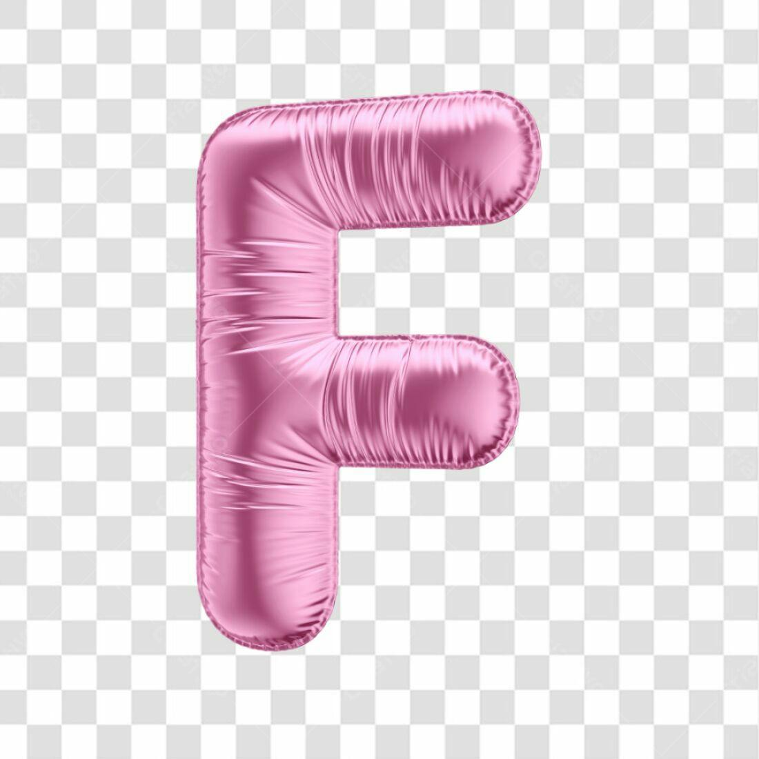 Balão Letra F Rosa PNG com fundo transparente