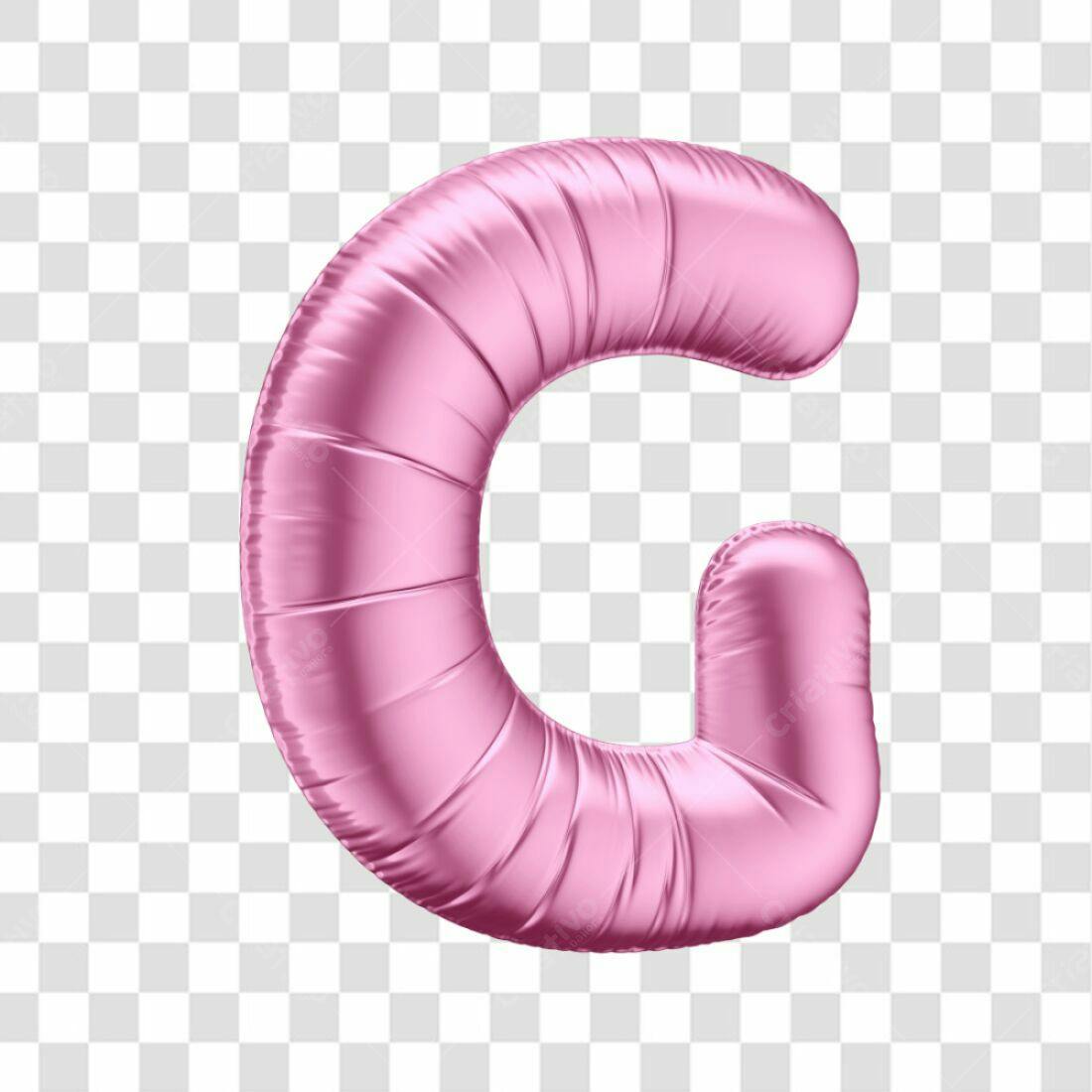 Icone Letra G Rosa Balão PNG com fundo transparente