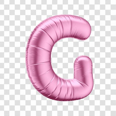 Alfabeto Letra G Em 3D Formato De Balão Rosa Dia Da Mulher Dia Das Mães Menina Aniversário Fundo Transparente (1)
