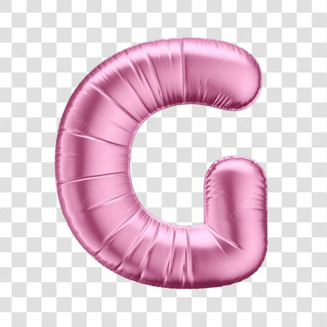 Icone Letra G Rosa Balão PNG com fundo transparente