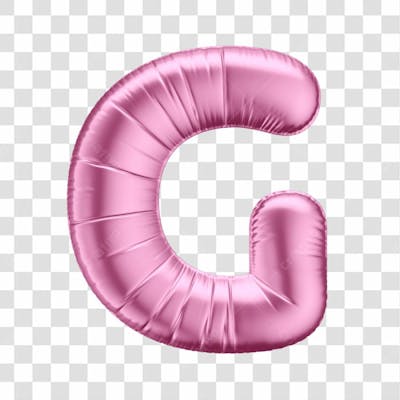 Alfabeto Letra G Em 3D Formato De Balão Rosa Dia Da Mulher Dia Das Mães Menina Aniversário Fundo Transparente (2)