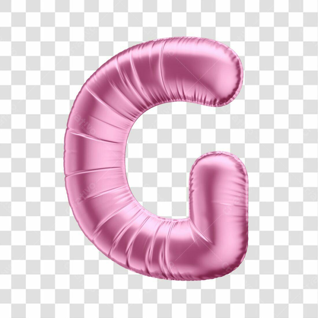 Icone Letra G Rosa Balão PNG com fundo transparente