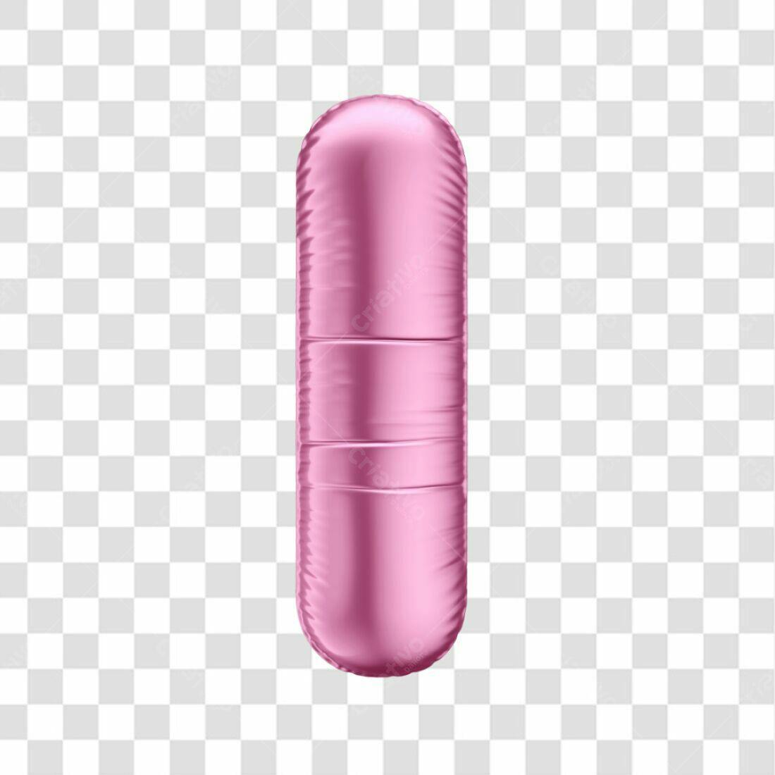 Icone Letra I Rosa Balão PNG com fundo transparente