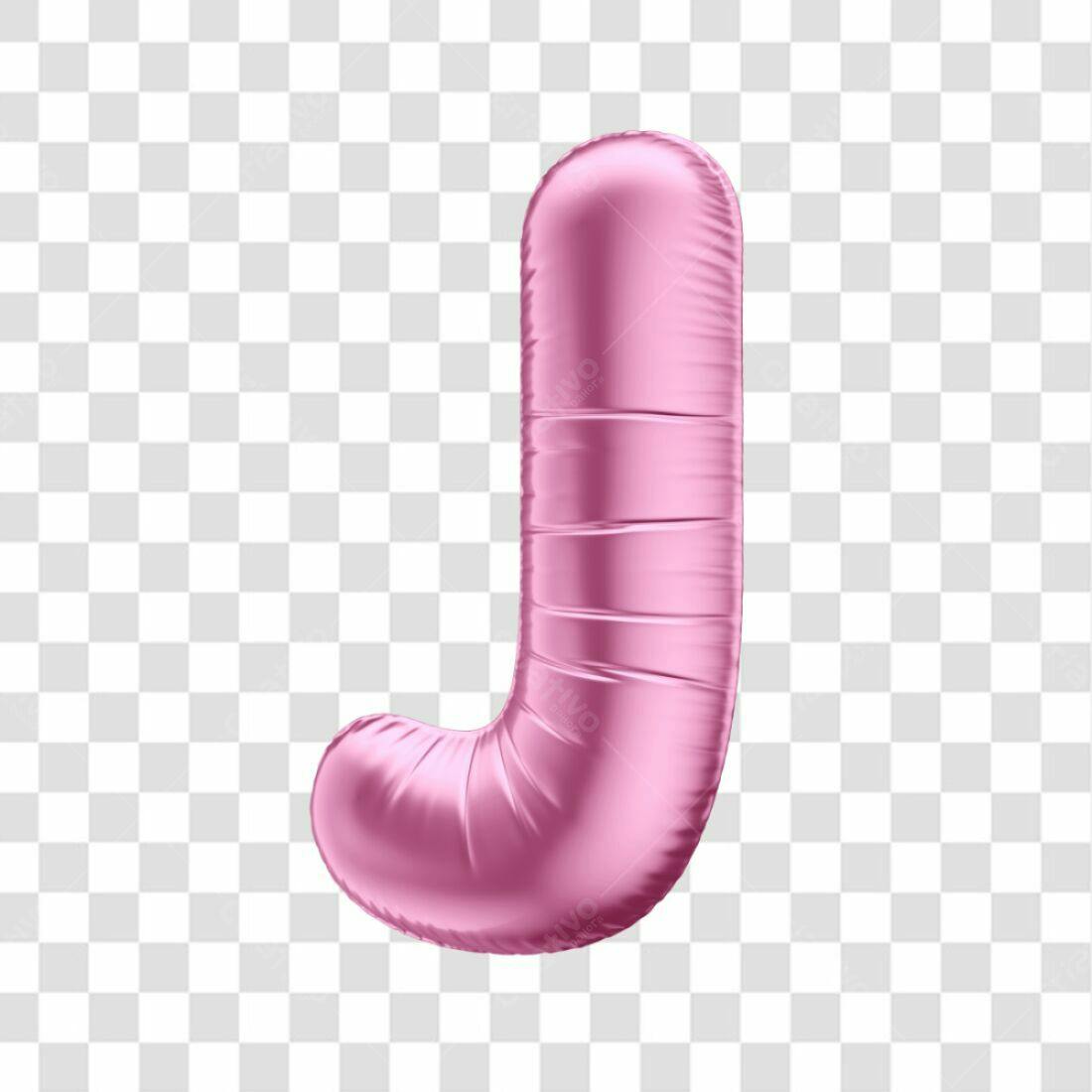Icone Balão Letra J Rosa PNG com fundo transparente