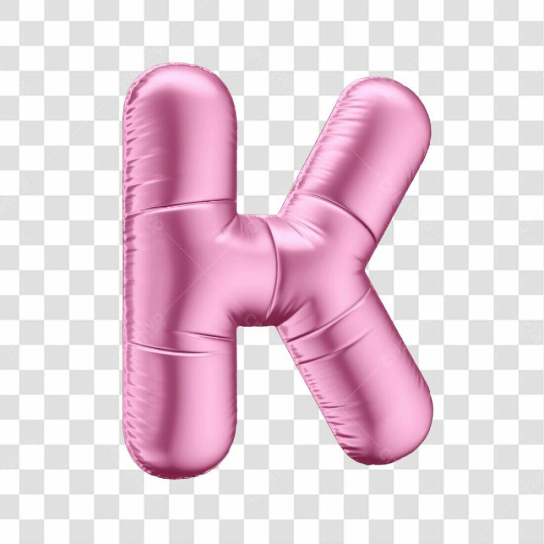 Icone Balão Letra K Rosa PNG com fundo transparente