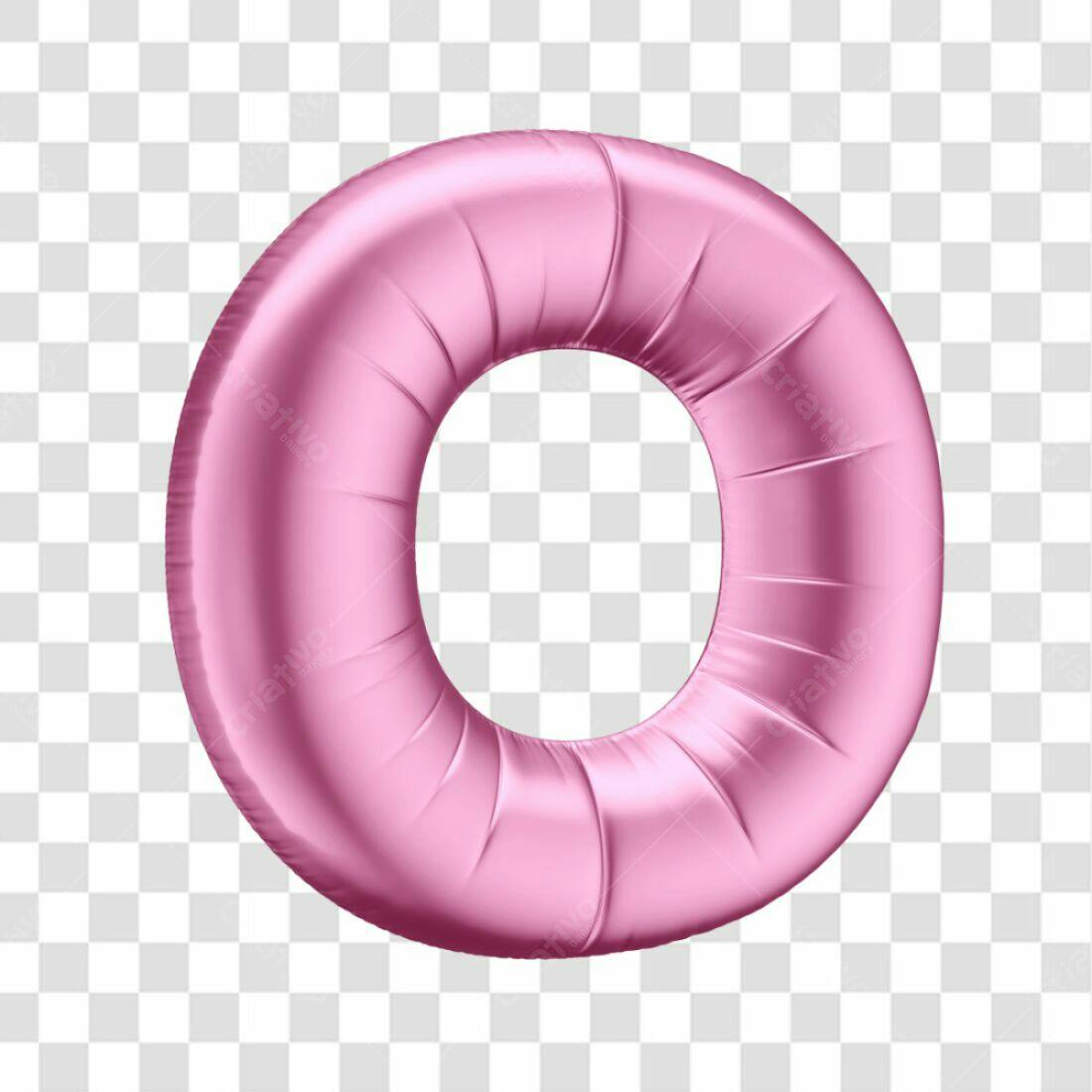 Ícone Letra O Rosa Balão PNG com fundo transparente