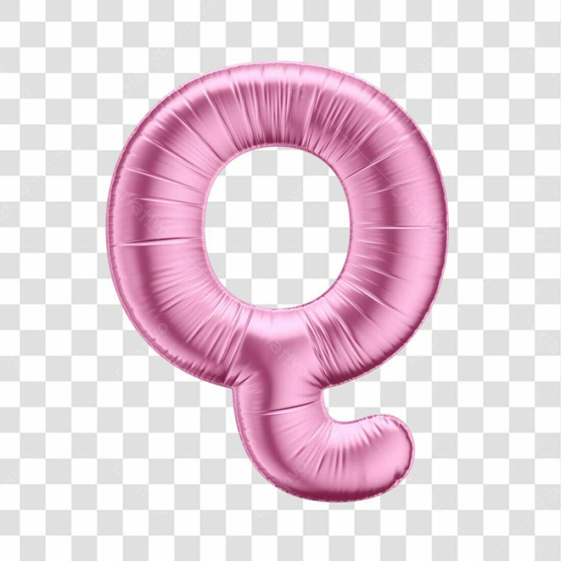 Icone Festa Rosa Letra Q PNG com fundo transparente