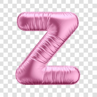 Alfabeto letra z em 3d formato de balão rosa dia da mulher dia das mães menina aniversário fundo transparente