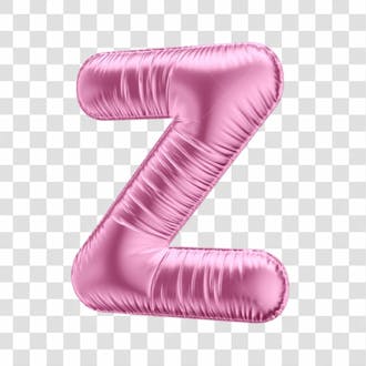 Alfabeto letra z em 3d formato de balão rosa dia da mulher dia das mães menina aniversário fundo transparente