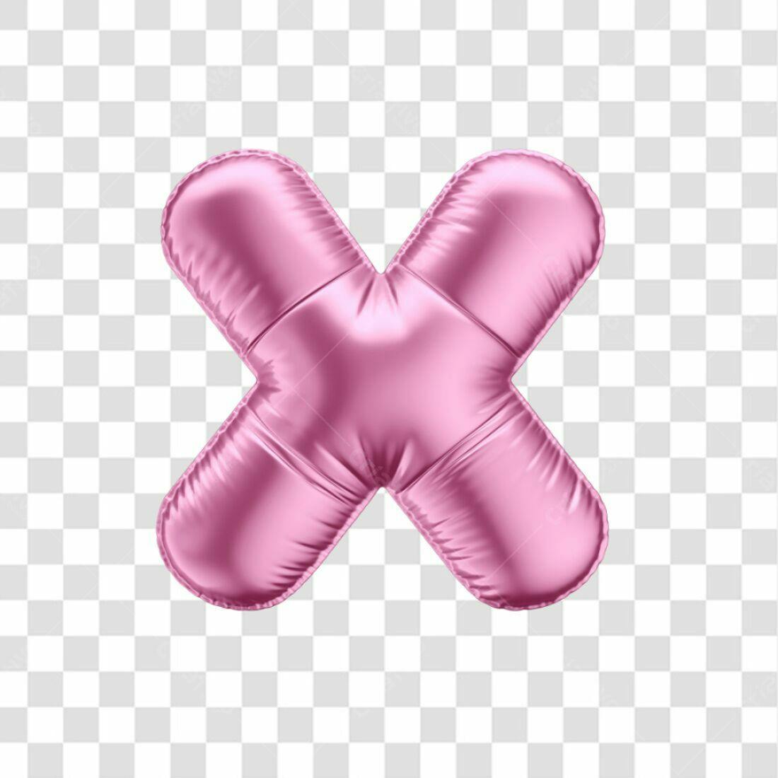Icone Letra X Balão Rosa PNG com fundo transparente